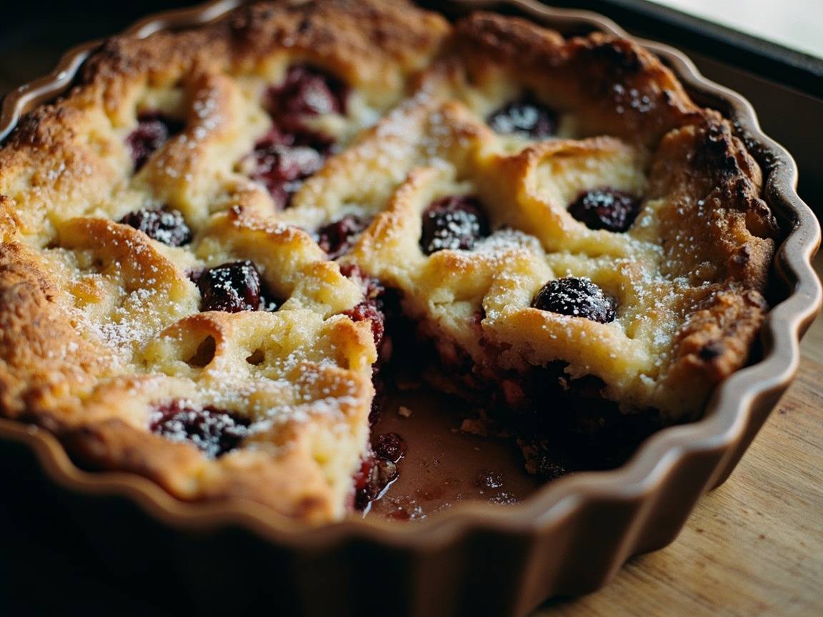 Clafoutis aux cerises, la part découpée