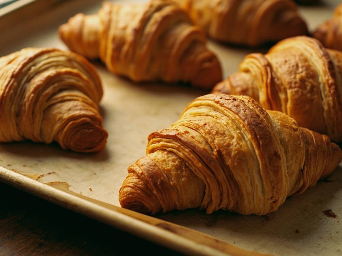 Croissants au beurre à la sortie du four